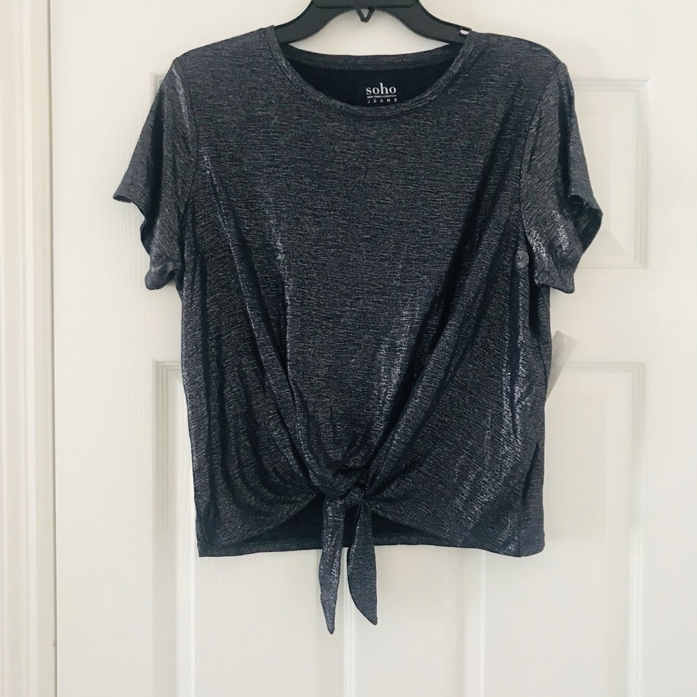 NWT Soho NY&Co Metallic Short Sleeve Top
